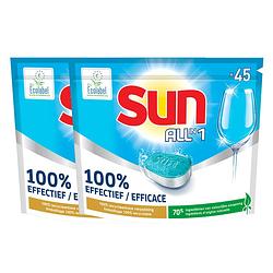 Foto van Sun - vaatwastabletten - all-in-1 - regular - 100% oplosbaar tabletfolie - 90 vaatwastabletten - voordeelverpakking