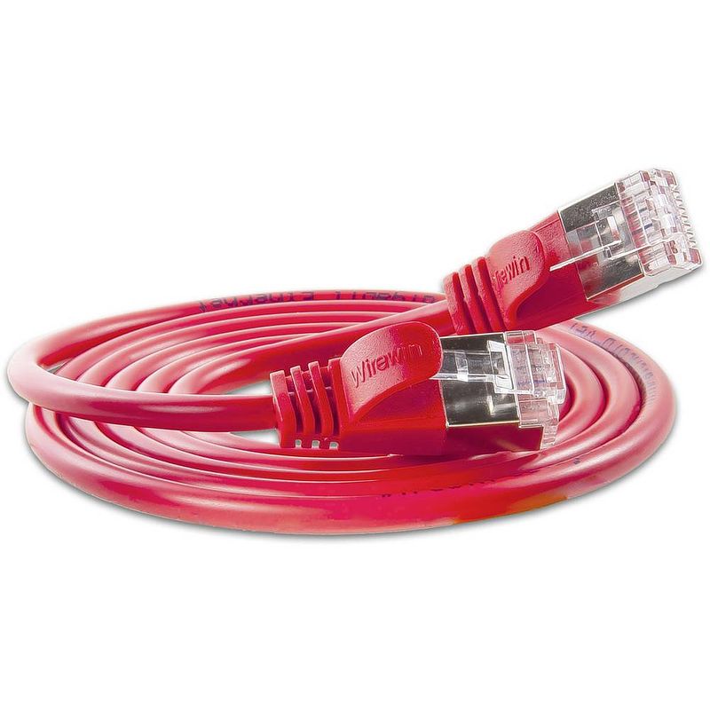 Foto van Slim wirewin pkw-light-stp-k6 1.0 rt rj45 netwerkkabel, patchkabel cat 6 u/ftp 1.00 m rood 1 stuk(s)