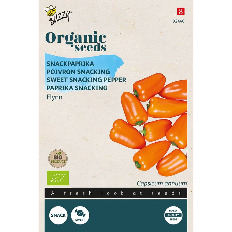 Foto van Buzzy - organic snackpaprika flynn (bio) oranje