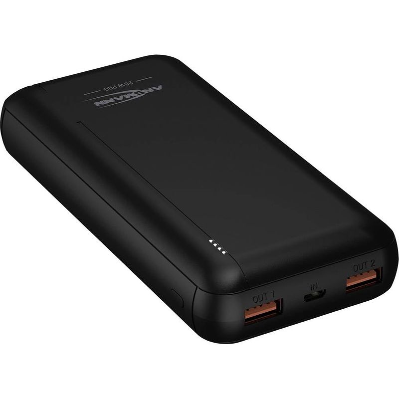 Foto van Ansmann pb320pd powerbank 20000 mah power delivery li-ion usb-a, usb-c zwart