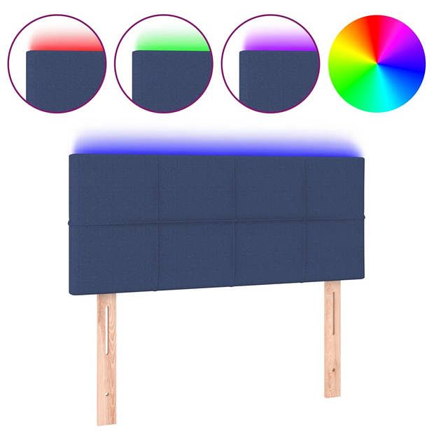 Foto van Vidaxl hoofdbord led 100x5x78/88 cm stof blauw