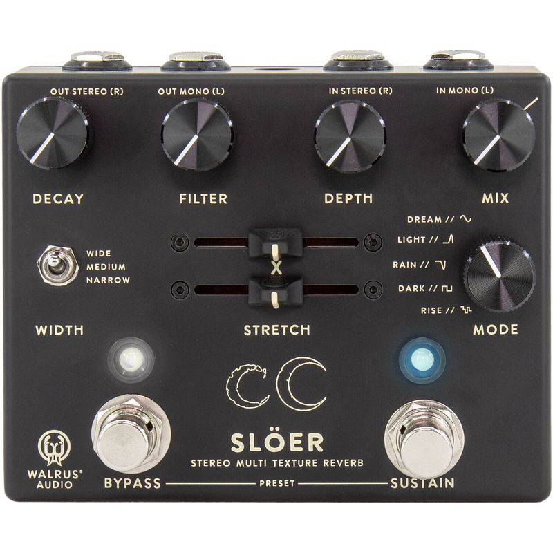 Foto van Walrus audio sloër black stereo ambient reverb effectpedaal