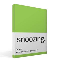 Foto van Snoozing - flanel - kussenslopen - set van 2 - 40x60 - lime