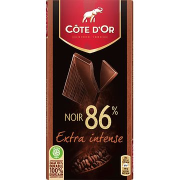 Foto van Cote d'sor chocolade reep extra intense puur 86% 100g bij jumbo