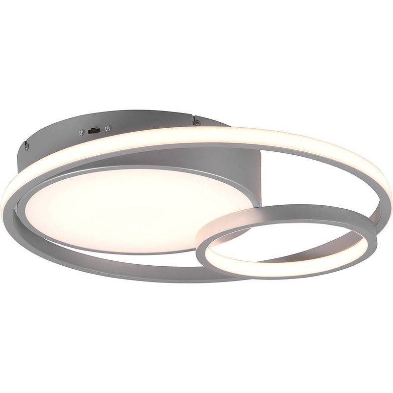 Foto van Led plafondlamp - plafondverlichting - trion viltor - 28w - aanpasbare kleur - dimbaar - rond - mat titaan - aluminium