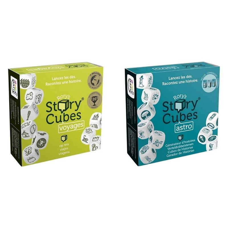 Foto van Spellenbundel - dobbelspel - 2 stuks - rory's story cubes voyages & astro