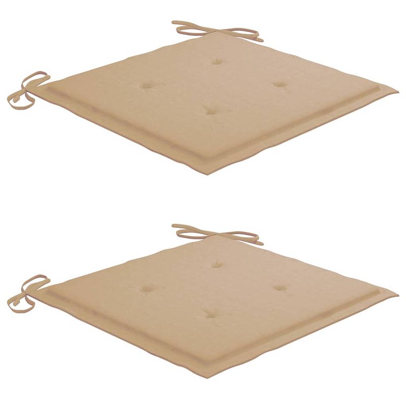 Foto van Vidaxl tuinstoelkussens 2 st 40x40x3 cm stof beige