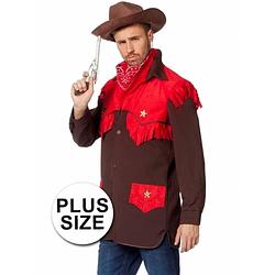 Foto van Grote maat cowboy verkleedkleding voor heren 58 (3xl) - carnavalsblouses