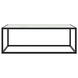 Foto van The living store salontafel - praktische woonkamertafel - glas/staal - 100x50x35 cm - zwart/wit