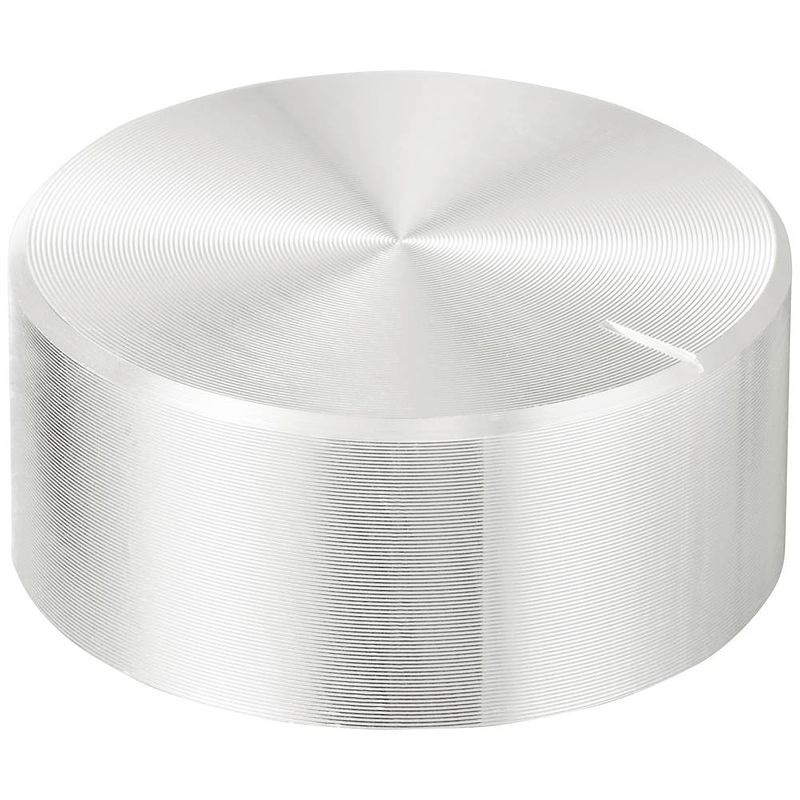 Foto van Tru components tc-11696496 draaiknop met knopmarkering zilver (ø x h) 30 mm x 13 mm aluminium, plastic 1 stuk(s)