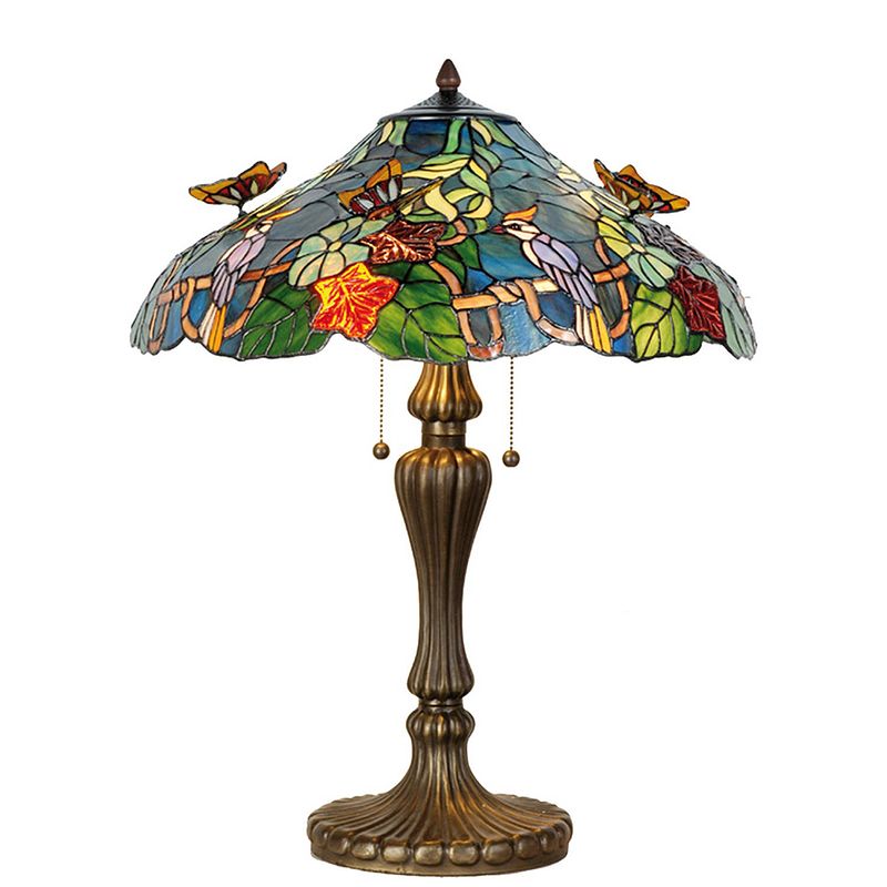 Foto van Haes deco - tiffany tafellamp blauw, groen, rood ø 52x65 cm fitting e27 / lamp max 2x60w