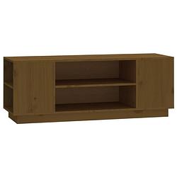 Foto van The living store tv-kast - honingbruin massief grenenhout - 110 x 35 x 40.5 cm