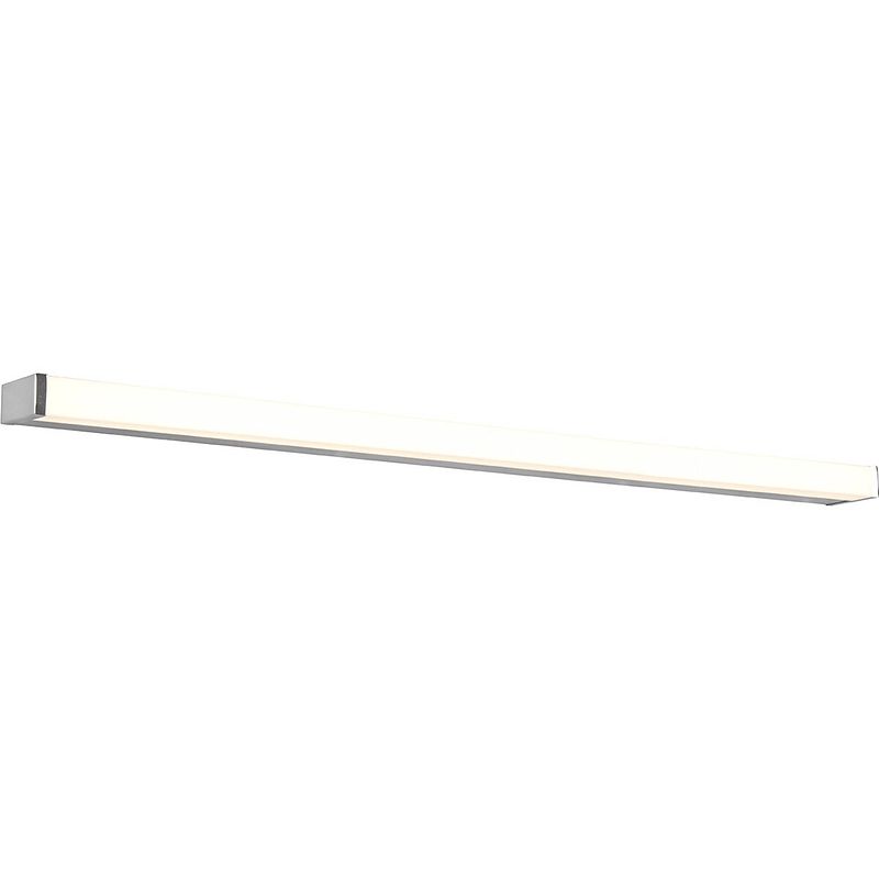 Foto van Led wandlamp - trion fabian - 20w - warm wit 3000k - spatwaterdicht ip44 - rechthoek - mat chroom - aluminium