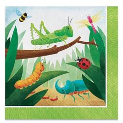 Foto van Witbaard servetten birthday bugs 33 cm papier groen 16 stuks