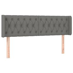 Foto van The living store hoofdeind bedaccessoires - 163 x 16 x 78/88 cm - donkergrijs