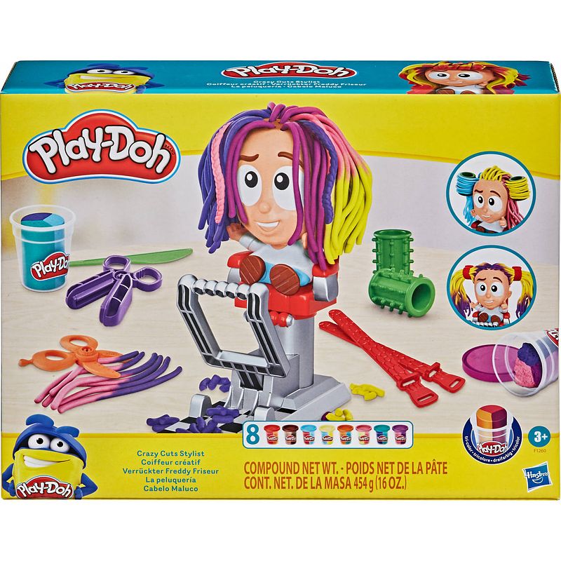 Foto van Play-doh kapsalon crazy cuts stylist met 8 potjes klei