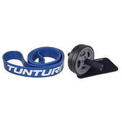 Foto van Tunturi - fitness set - weerstandsband blauw - heavy - trainingswiel