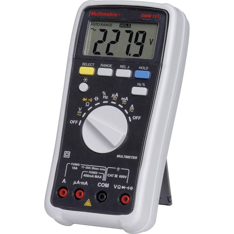 Foto van Multimetrix dmm 121 multimeter digitaal cat iii 600 v weergave (counts): 4000