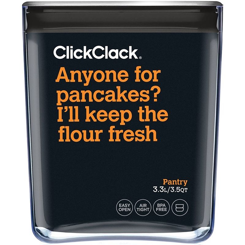 Foto van Clickclack vershoudbox pantry cube 3,3 l polycarbonaat zilver