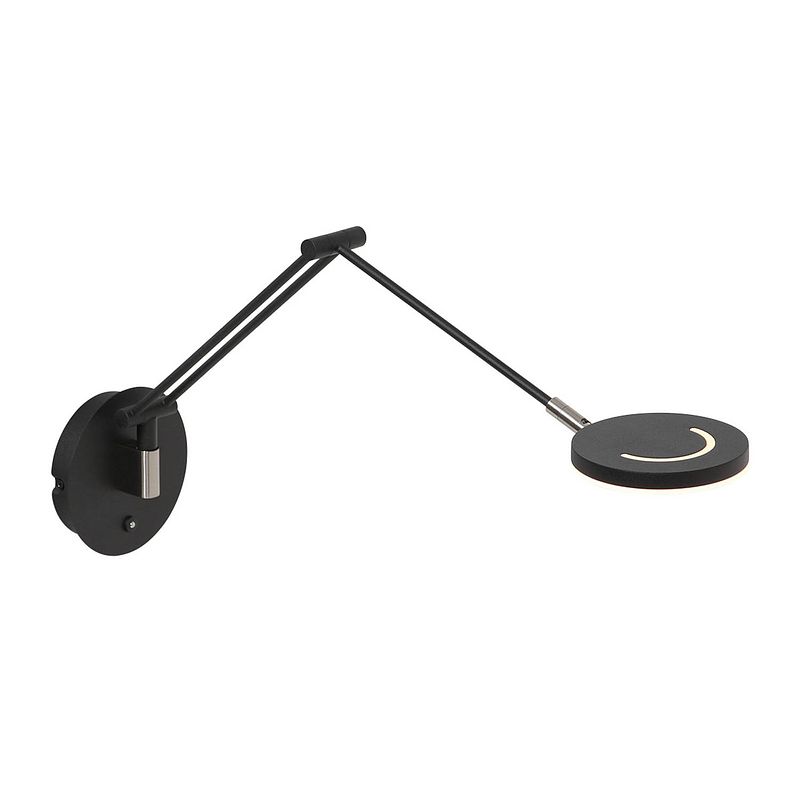 Foto van Moderne wandlamp - steinhauer - glas - modern - led - l: 14cm - voor binnen - woonkamer - eetkamer - zwart