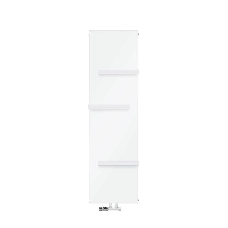 Foto van Badkamerradiator 1600x452 mm wit met wandaansluitset ml-design