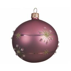 Foto van Kerstbal glas lijn d8 cm v.roze