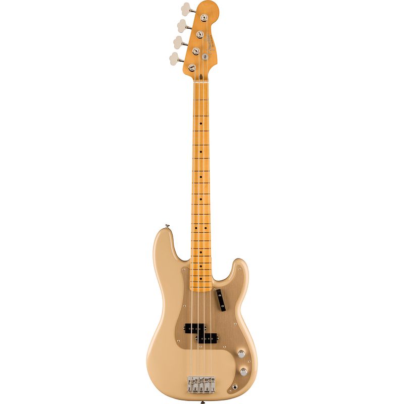 Foto van Fender vintera ii 50s precision bass mn desert sand elektrische basgitaar met deluxe gigbag