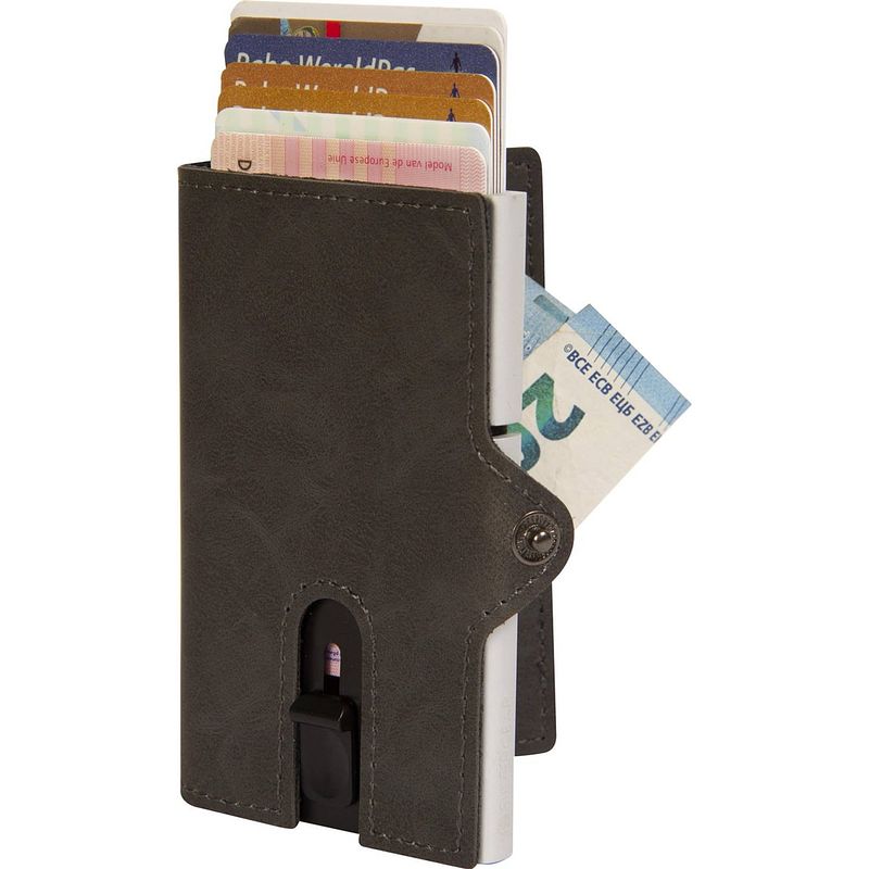 Foto van Silvergear pasjeshouder portemonnee - heren en dames - smart wallet - pu leer - grijs