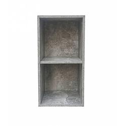 Foto van Vakkenkast vakkie 2 open vakken opbergkast - boekenkast - wandkast - grijs beton