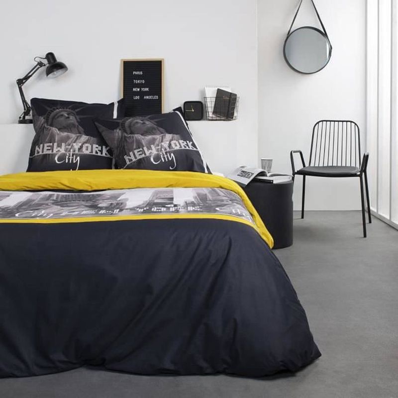 Foto van Alex cotton 2-persoons bedset - 220 x 240 cm - yellow print