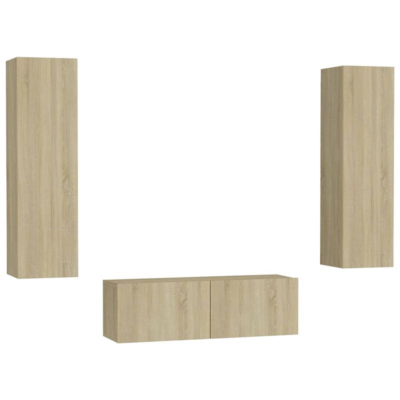 Foto van The living store tv-meubel - sonoma eiken - 100 x 30 x 30 cm (l) - 30.5 x 30 x 110 cm (m)