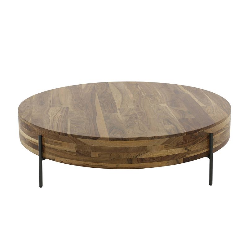 Foto van Ronde salontafel daytona massief saja natural notenhout ø 120 cm