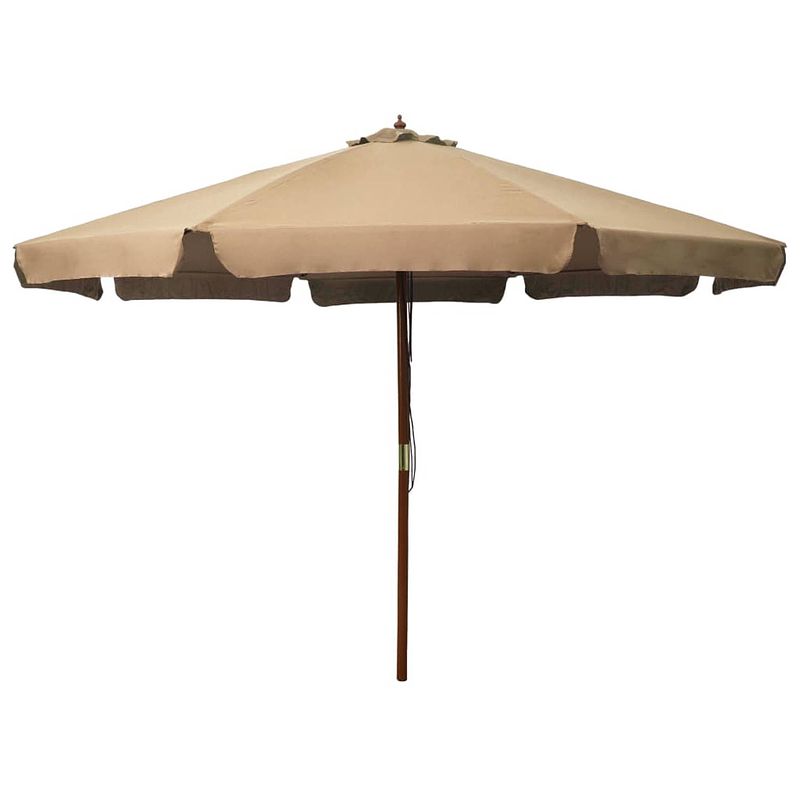 Foto van Vidaxl parasol met houten paal 330 cm taupe