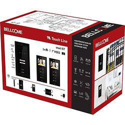 Foto van Bellcome smart+ 3.5” video-kit 2 familie complete set voor video-deurintercom kabelgebonden 14-delig zwart