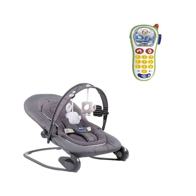 Foto van Chicco bundel - wipstoel - relax hoopla - moon grey & rammelaar - baby fototelefoon