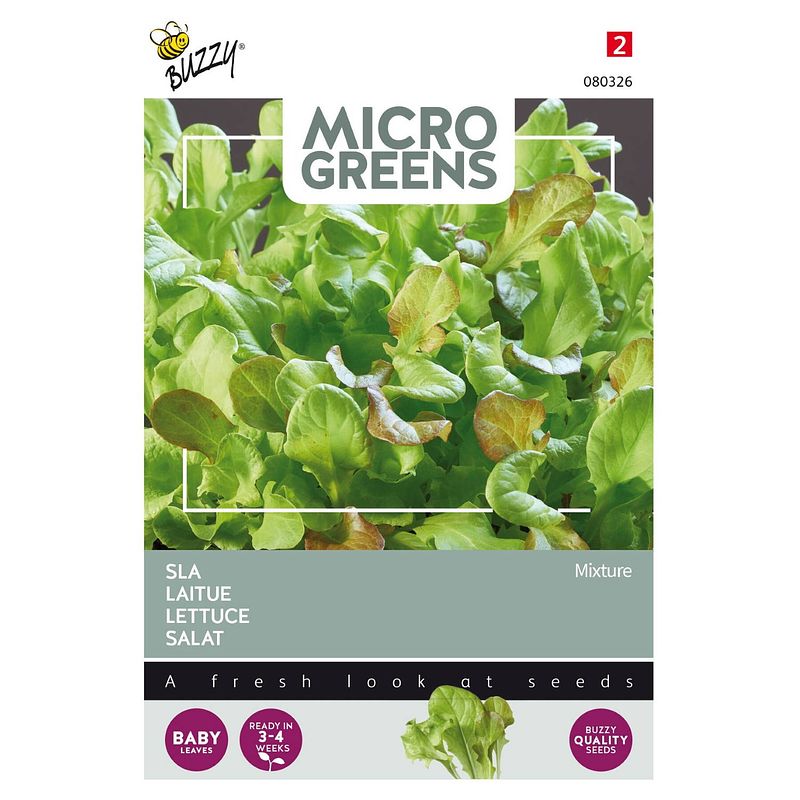 Foto van Buzzy - 5 stuks microgreens sla gemengd