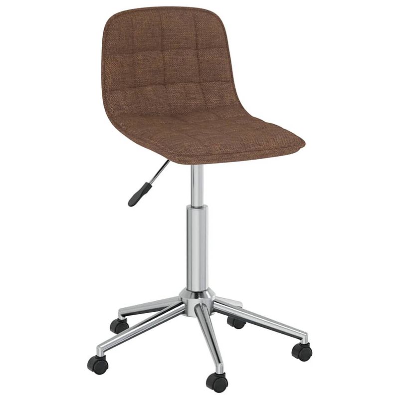 Foto van The living store eetkamerstoelen draaibaar - bruin - 42.5 x 45 x (69-80.5) cm - verchroomd staal - stof