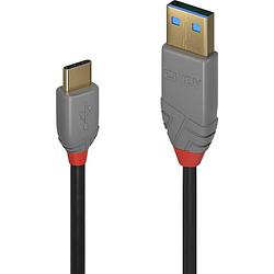 Foto van Lindy usb-kabel usb 2.0 usb-a stekker, usb-c stekker 1.00 m zwart 36886