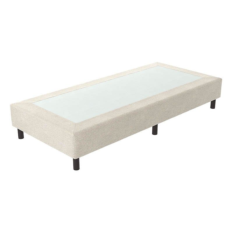 Foto van 1-persoons verende hotelboxspring zonder matras - beige 90x200 cm - bonellvering - inclusief topper - dekbed-discounter.nl