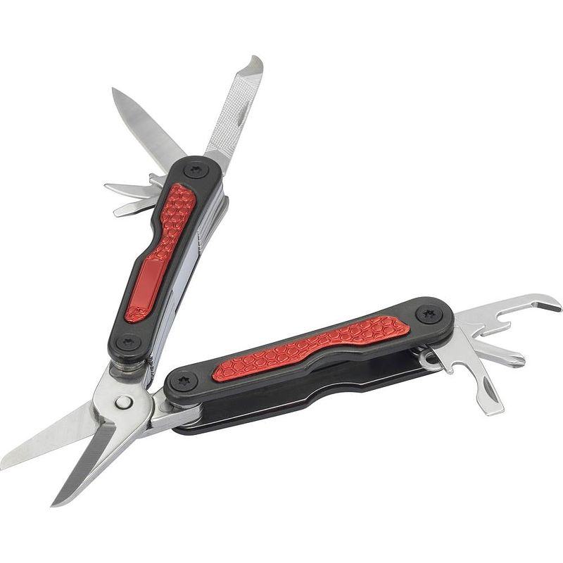 Foto van Basetech bt-2299042 multitool aantal functies 10 zilver, zwart, rood