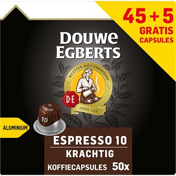 Foto van Douwe egberts espresso krachtig koffiecups 45 + 5 gratis bij jumbo