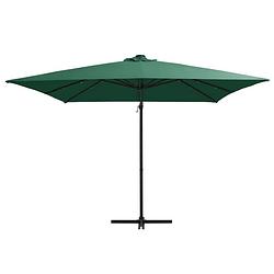 Foto van The living store hangende parasol - groen - 250 x 250 x 247 cm - led-verlichting