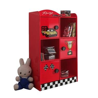 Foto van Vipack boekenkast racer - rood - 133x60x42 cm - leen bakker