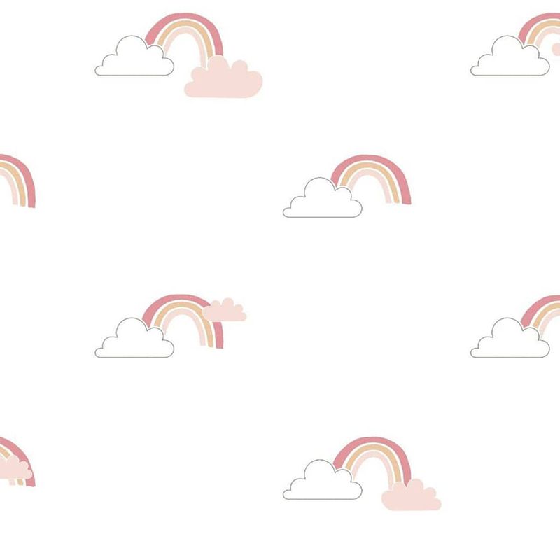 Foto van Noordwand behang mondo baby rainbows wit en roze