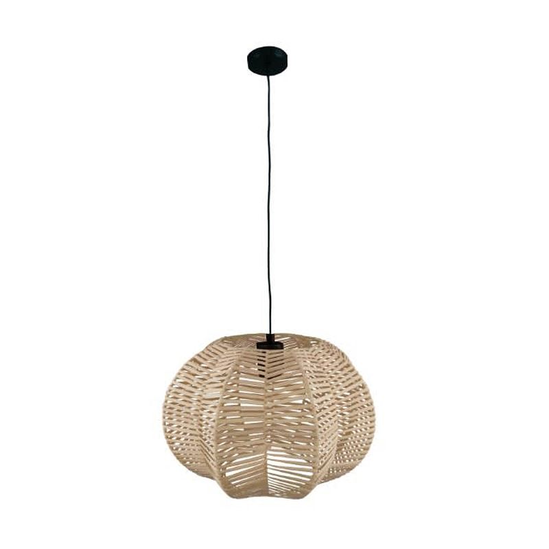 Foto van Dknc - hanglamp - rotan - 45x45x25cm - beige