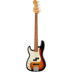 Foto van Fender player plus precision bass lh 3-tone sunburst pf linkshandige elektrische basgitaar met deluxe gigbag