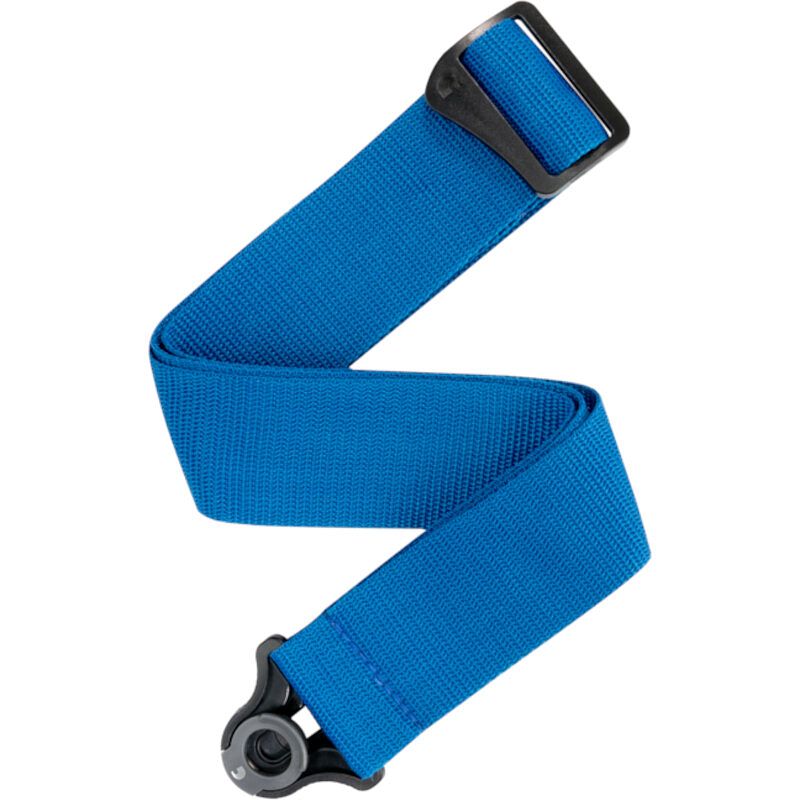 Foto van D'saddario auto lock polypro guitar strap blue gitaarband met ingebouwde strap locks