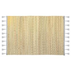 Foto van Rechthoekige placemat met franjes grijs bamboe 45 x 30 - placemats