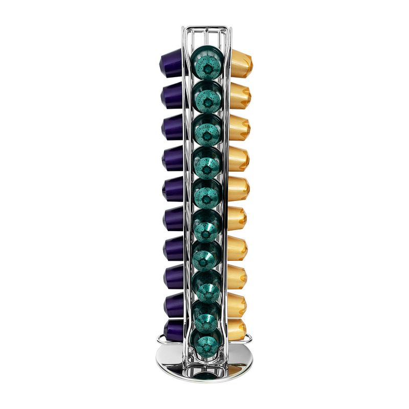 Foto van Quvio koffiecups standaard voor nespresso rond - 40 capsules - chroom