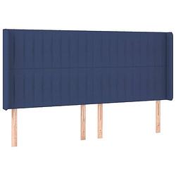 Foto van Vidaxl hoofdbord met randen 183x16x118/128 cm stof blauw